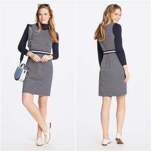 NWT Draper James Navy Striped Ponte Sheath Dress